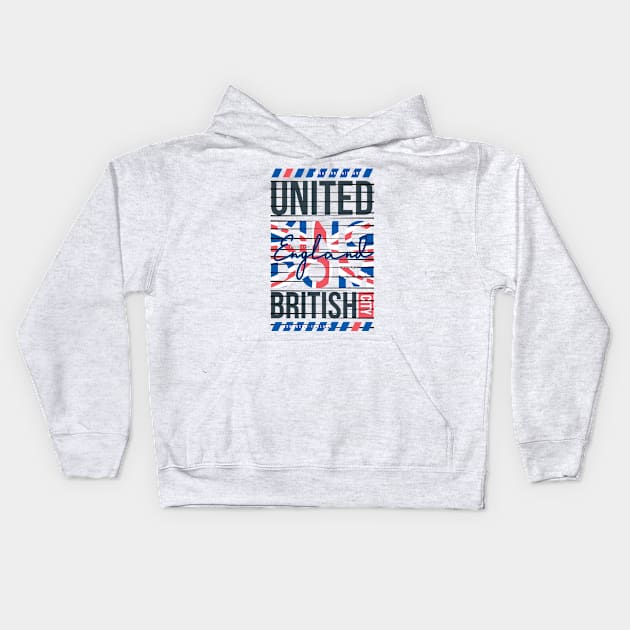 United Kingdom British England Kids Hoodie by Mako Design 